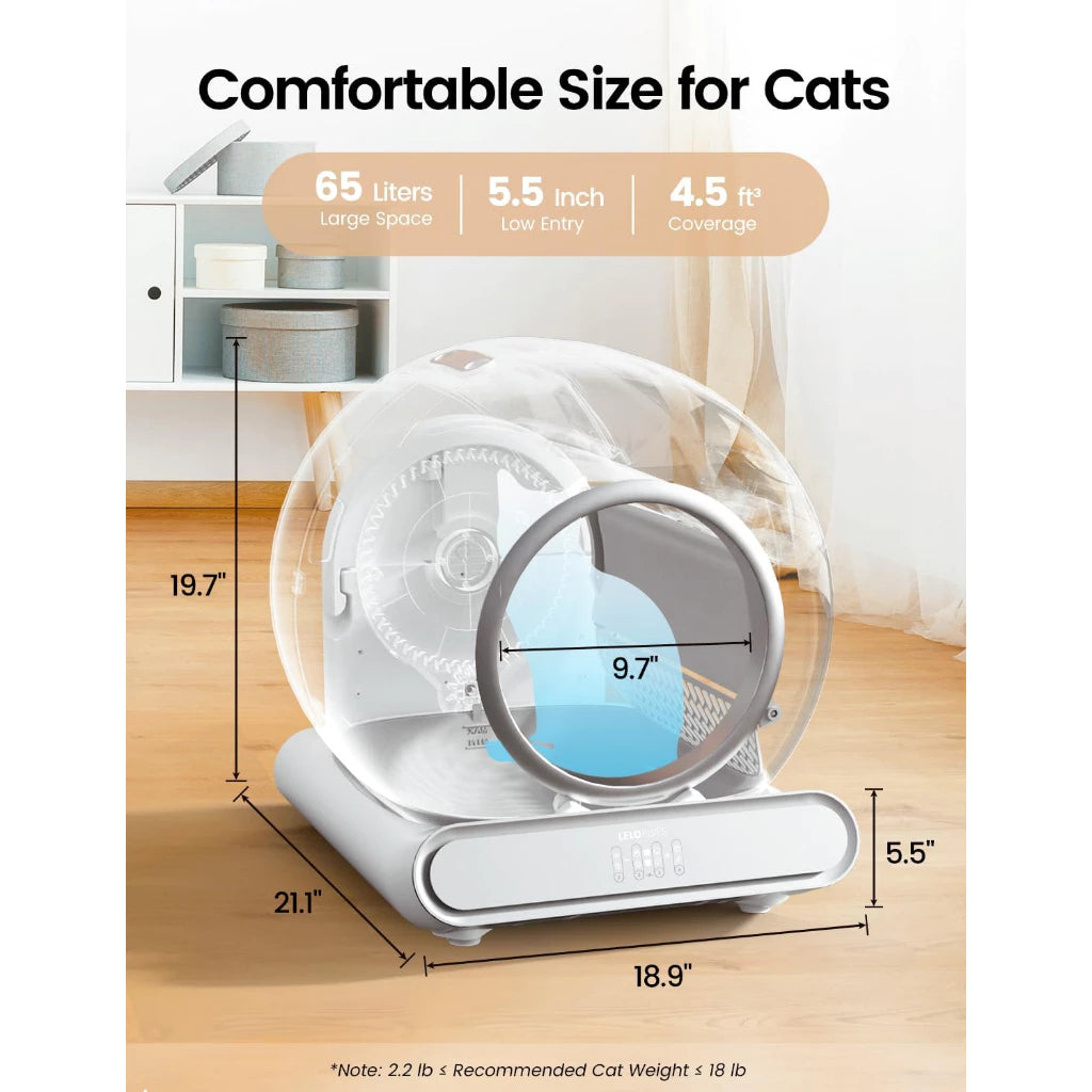 PetFresh360 Self-Cleaning Cat Litter Box - Product Dimension